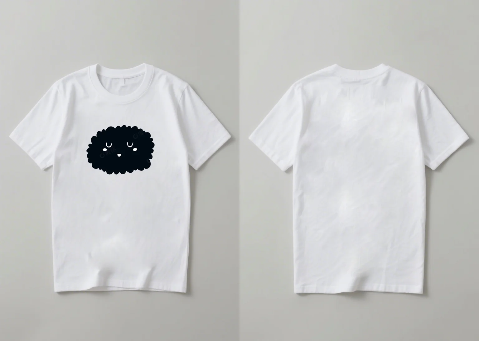 

A new style of fashionable casual loose and versatile short sleeved shirt in 2025 printed with a playful little black pom pom