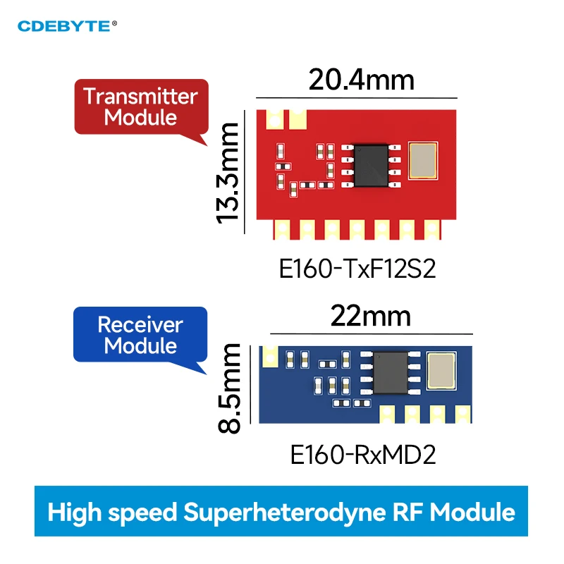 10P 315/433M ASK OOK Wireless RF Superheterodyne Module High Speed CDEBYTE E160 Series Industrial Grade For Remote Control