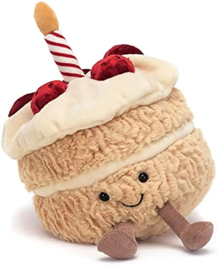 Regenboog verjaardagstaart knuffel 6 inch amuseables gevuld dessert zachte vulling cadeau voor alle leeftijden schattig en knuffelig