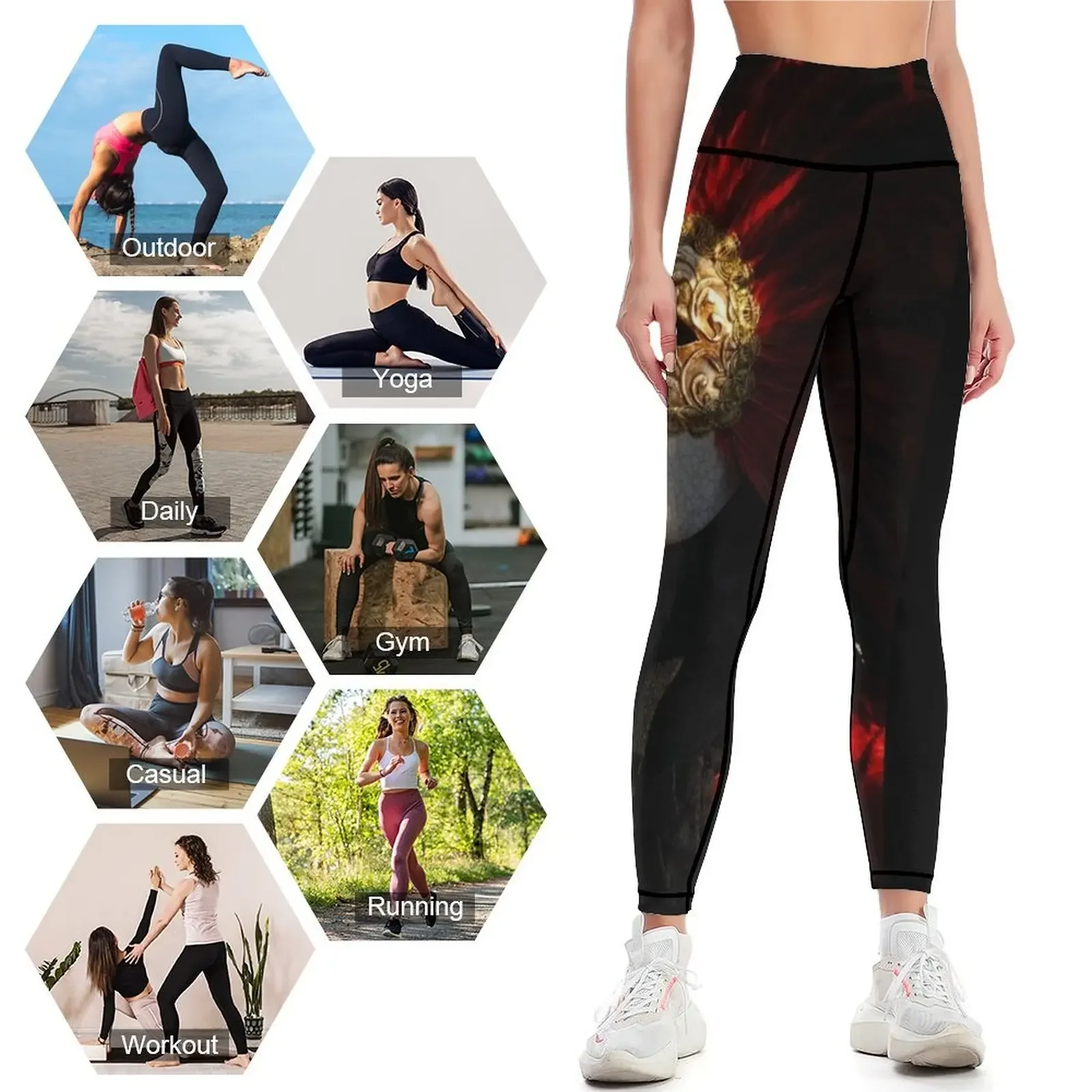 Lady in red Leggings sports tennis for Women's sports pants gym sportswear woman gym clothing Womens Leggings