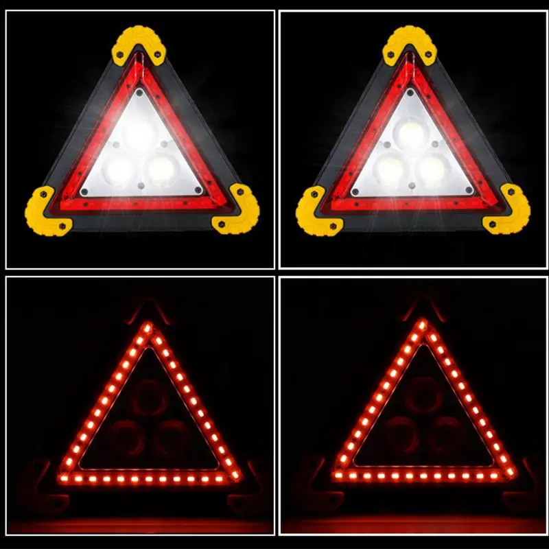 Multifunctional Triangles Lights Quick Charge Foldable Waterproof Triangles Lights Portable Bright & Eye-Catching Lightweight