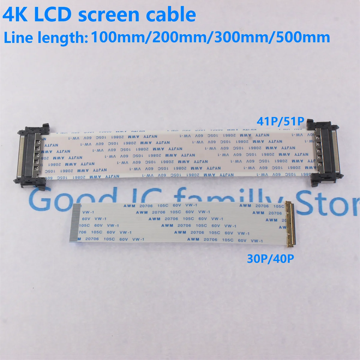 41Pin 51Pin 4K HDTV LCD LED Ribbon Cable AWM 20706 20861 105C 60V VW-1 EDP Ribbon Cable 0.5MM I-PEX 30Pin 40Pin FFC FPC