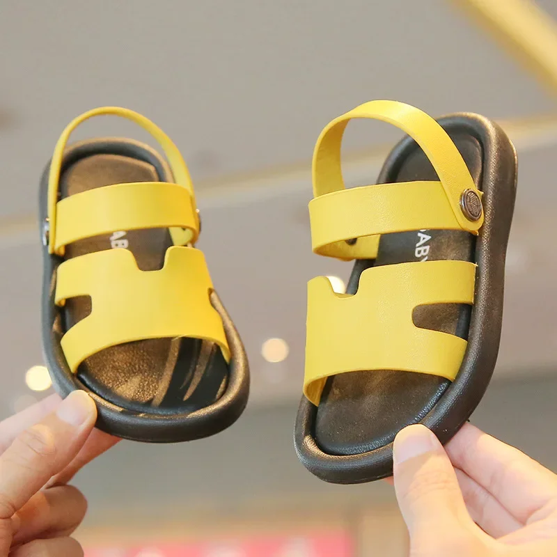 Children New Fashion Sandals Boy Girl Slippers Soft Bottom Non-slip Kid Shoes Baby Velcro Beach Breathable Sandal Slippers