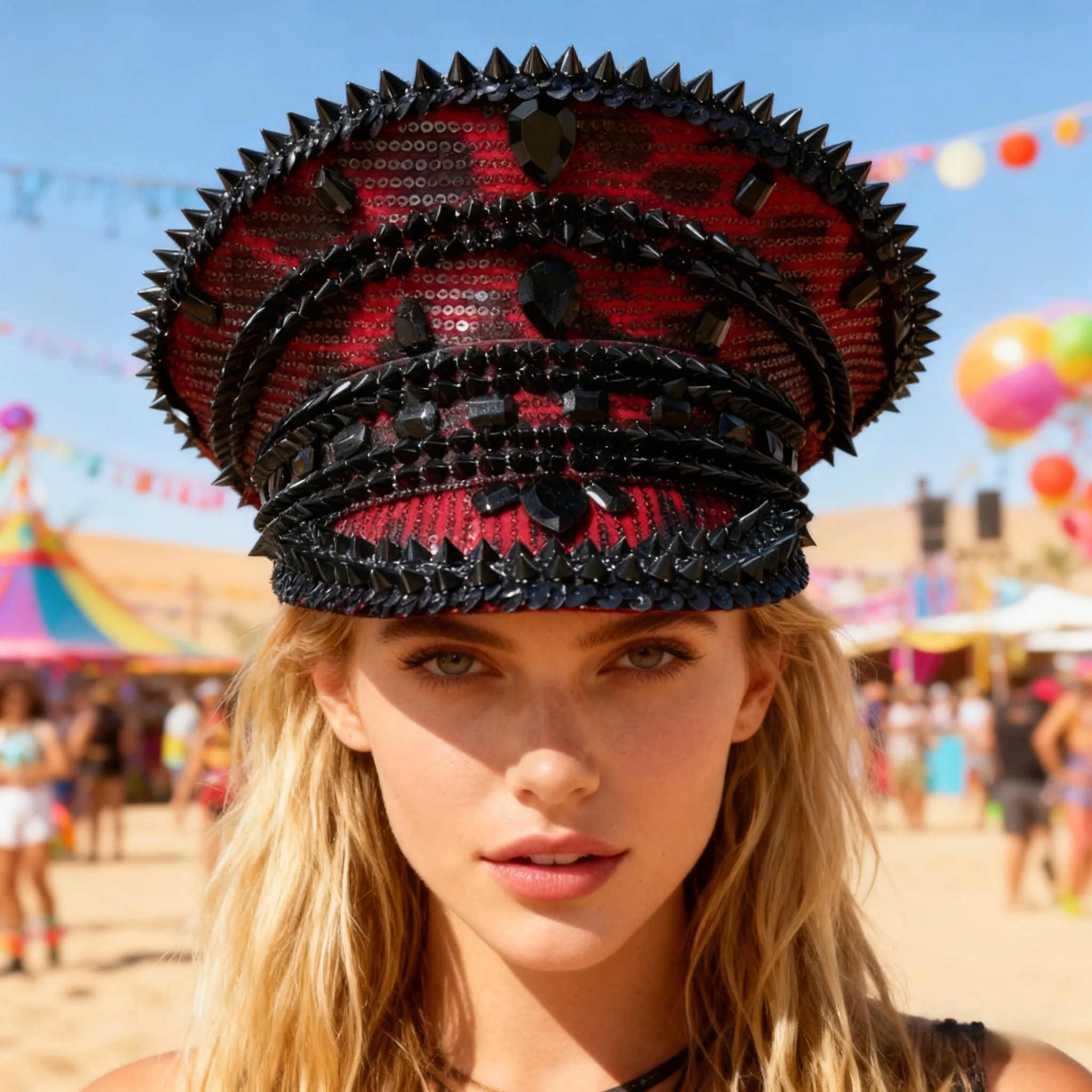 

Steampunk Captain Hat Rhinestone for Carnival, Mardi Gras, Vintage Military Accessories & Cap for Men & Women