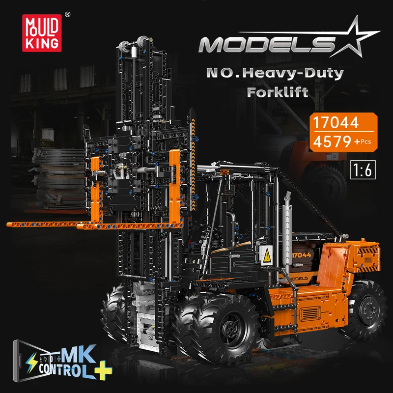 Mould King 17044 High-Tech Building Block Remote Control Heavy-Duty Forklift Model Assembly Truck Toys Kids Christmas Gifts