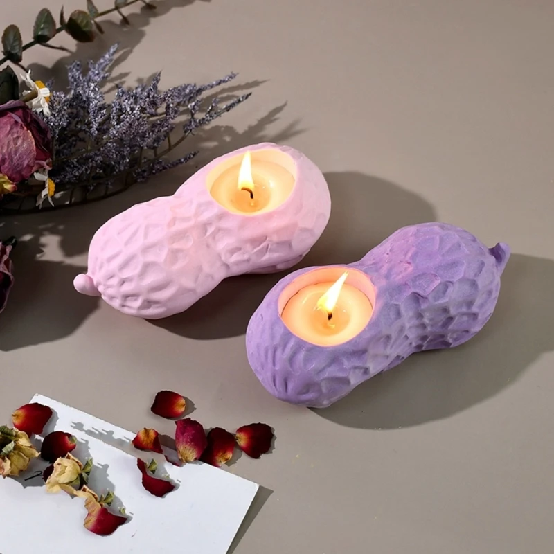 Moldes resina forma amendoim resistente, artesanato silicone para joias porta-velas