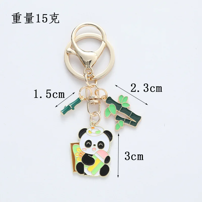 الإبداعية حلية مجوهرات المفاتيح لطيف الحيوان الباندا مفتاح سلسلة لحقيبة الظهر الخيزران Keyrings أكياس سحر حامل المفاتيح هدية