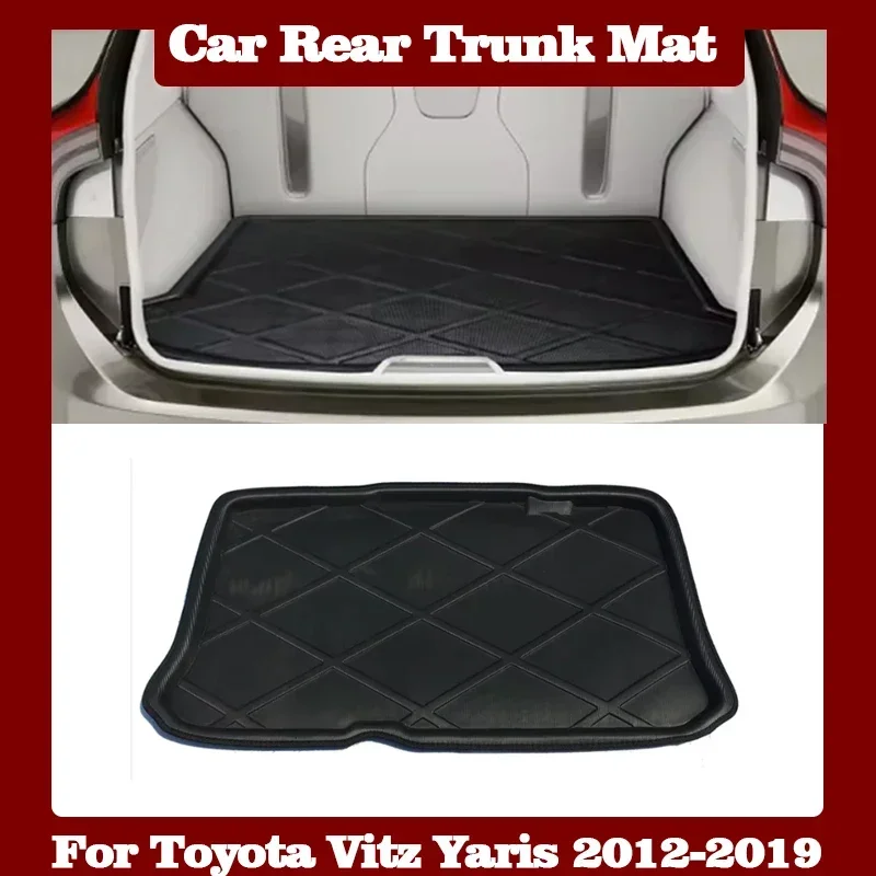 For Toyota Vitz Yaris XP130 MK3 2012~2019 Luggage Liner Tray Waterproof Anti-scratch Floor Pad Car Rear Trunk Mat Auto Parts
