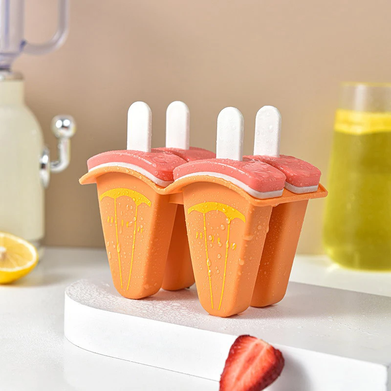 Cetakan es krim dengan penutup bentuk semangka cetakan DIY buatan sendiri cetakan es loli jus beku susu es krim alat membuat