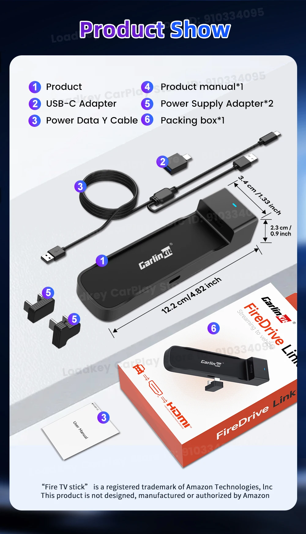 Carlinkit FireDrive Link Konvertieren Sie kabelgebundene CarPlay in HDMI für Fire TV Stick Streaming Car Entertainment Solution Schnelle und einfache Einrichtung – Detail 12