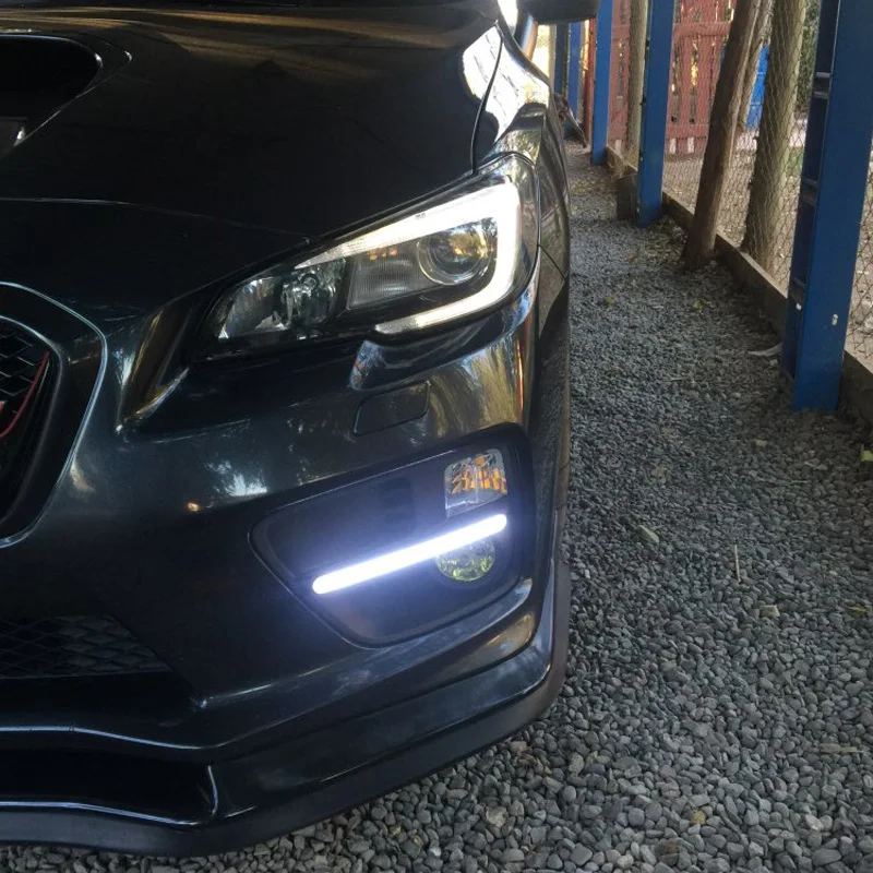 

Для Subaru WRX 2015 2016 2017 желтый указатель поворота 12 В светодиодные DRL дневные фары автомобиля дневные ходовые огни противотуманные фары