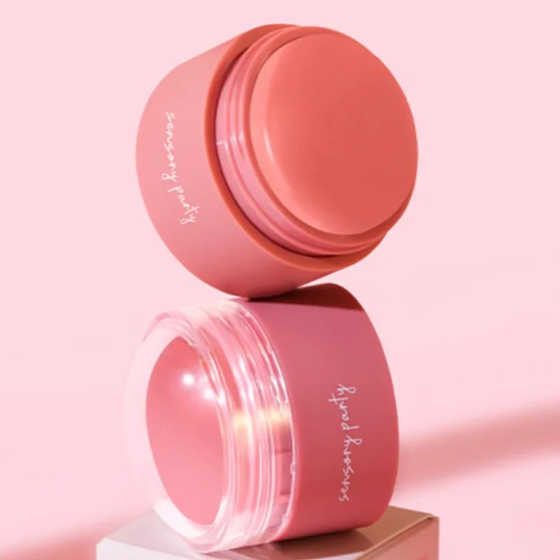 Crema morbida per fard, tavolozza monocolore per ragazze, fard arancione pesca, trucco nudo rouge, rossetto multiuso e fard