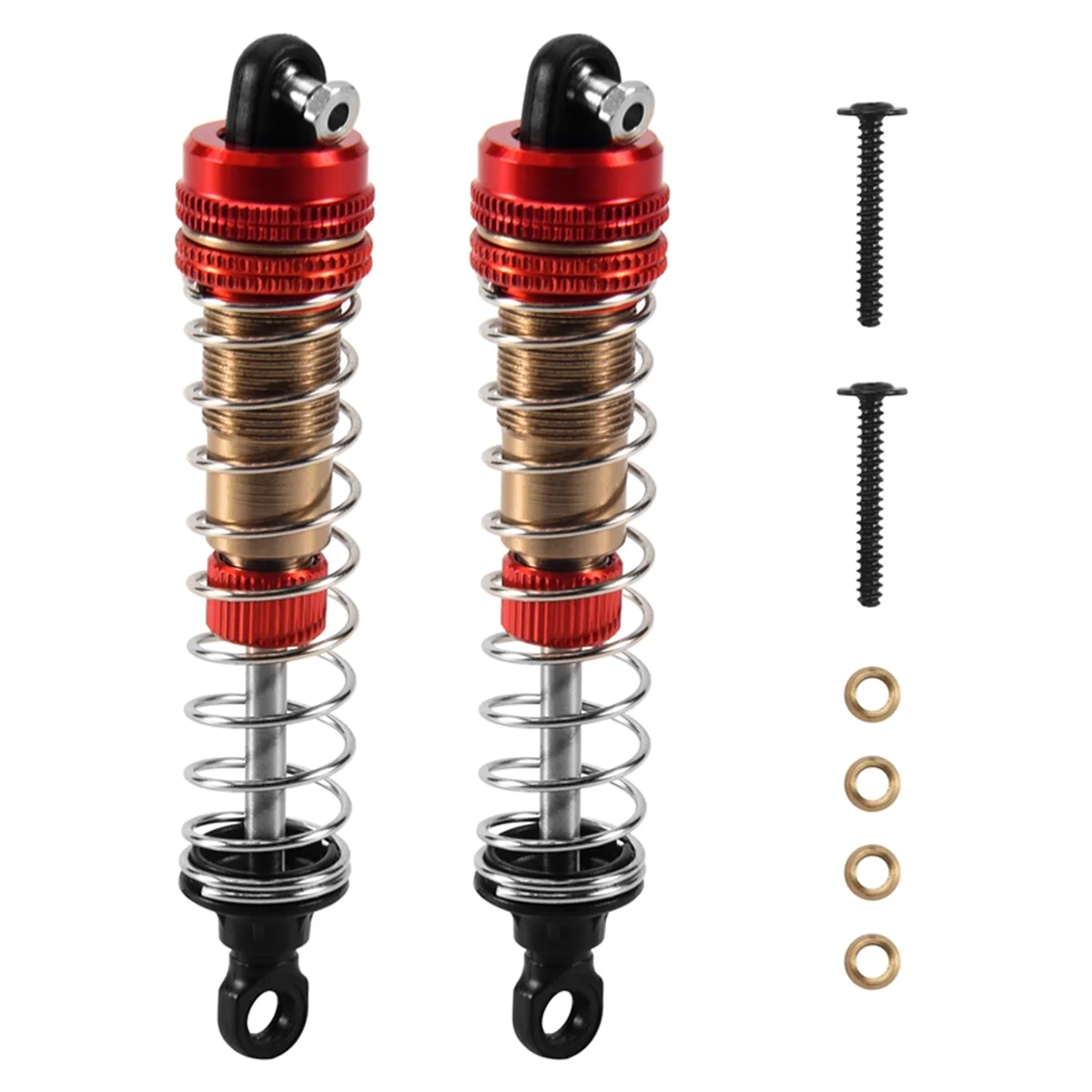 2Pcs Metal Shock Absorbers Damper for XLF X03 X04 X-03 X-04 1/10 RC Car Truck Upgrade Parts Accessories,Red