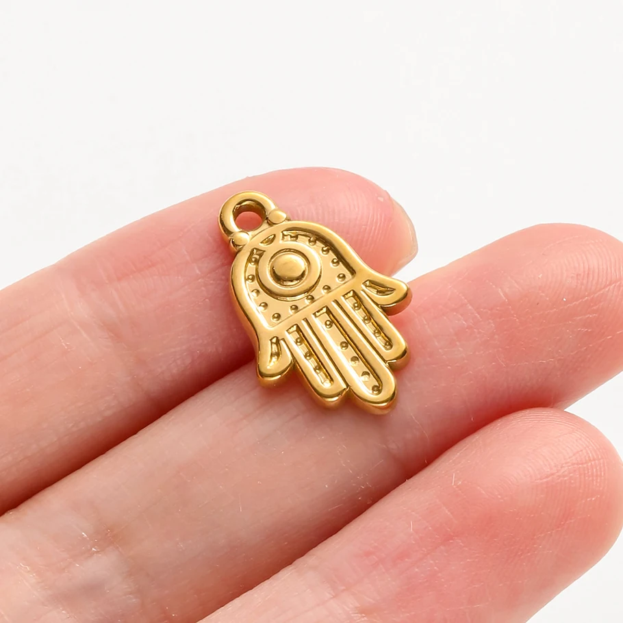 5 Stück goldfarbene Universum-Raumschiff-Doji-Anhänger aus Edelstahl mit Sonne, Mond und Stern für die Schmuckherstellung, Alien-Charm-Zubehör – Detail 5
