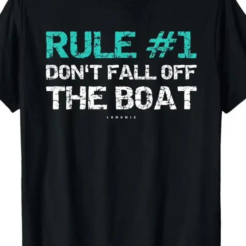 Lustiges „Don't Fall Off The Boat“ Kreuzfahrt-T-Shirt aus 100 % Baumwolle im Vintage-Stil, kurz, S