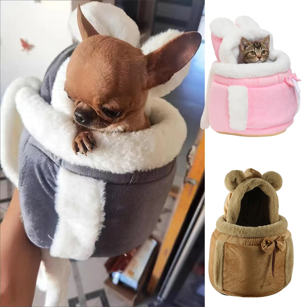 Mochila de Viaje para Cachorros de Chihuahua, Bolsa de Transporte Cálida para Mascotas en Invierno, Nido para Cachorros Yorkshire y Gatos