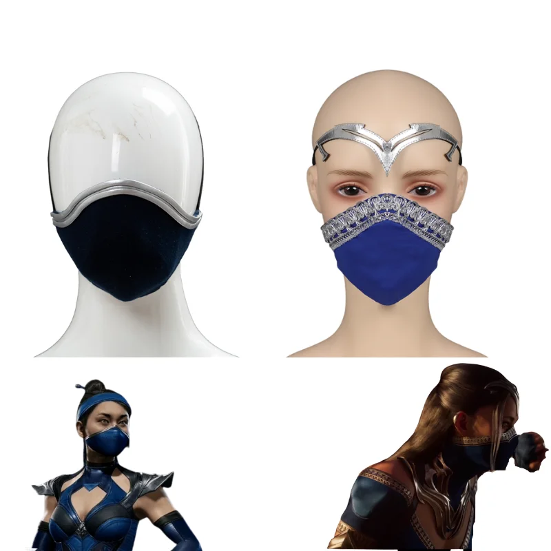 Game Mortal Kombat Kitana Cosplay Mask Helmet Masquerade Women Girls Fantasia Halloween Carnival Party Costume Accessories Props