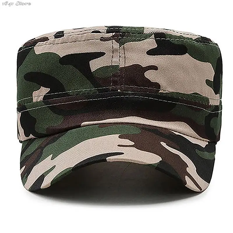 1pc Camouflage Baseball Cap Hat Men Women Tactical Flat Cap Hat Outdoor Sports Camping Hiking Sunhat Hunting Sun Cap Sunscreen