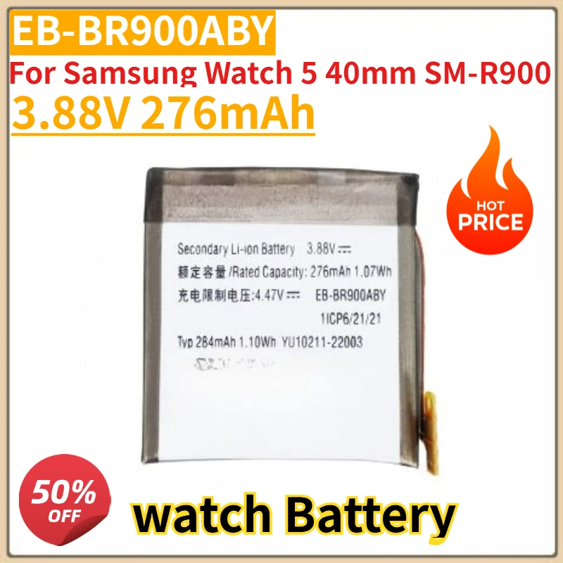 

New Battery EB-BR900ABY 3.88V 276mAh Replacement Battery For Samsung Watch 5 40mm SM-R900 Smart Watch Batteries