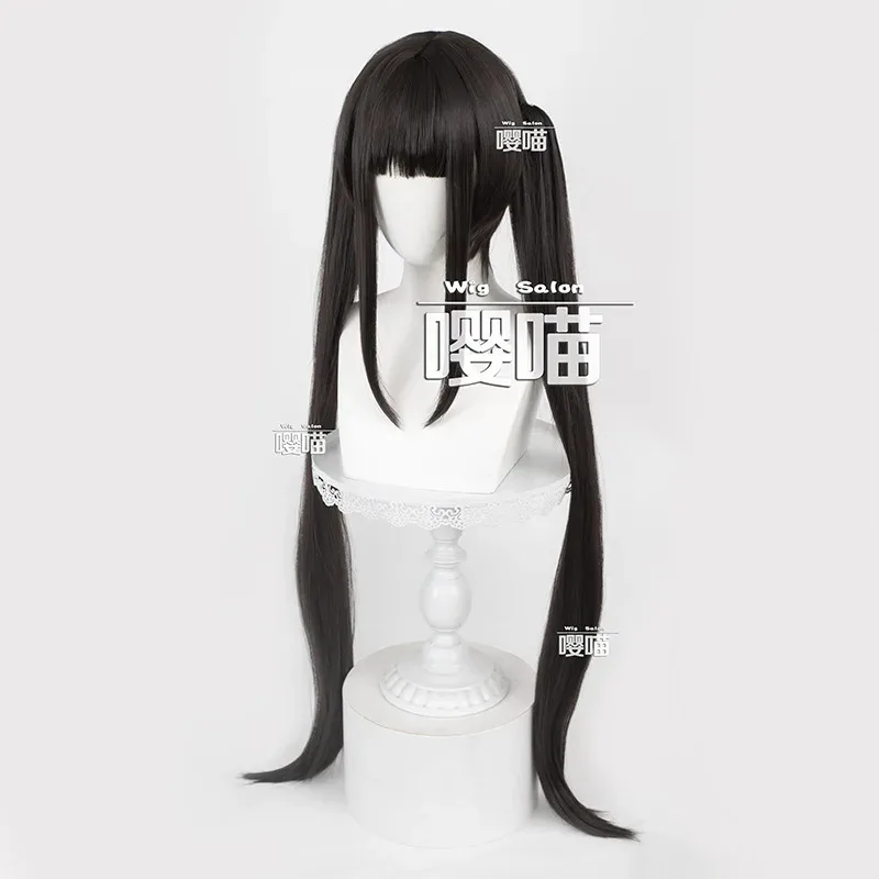 Juego de Cosplay NEKOPARA, cola de caballo marrón larga de 100CM, pelo sintético resistente al calor, pelucas de juego de rol de Anime Chocola, peluca de fiesta, 5;d'2.y;8