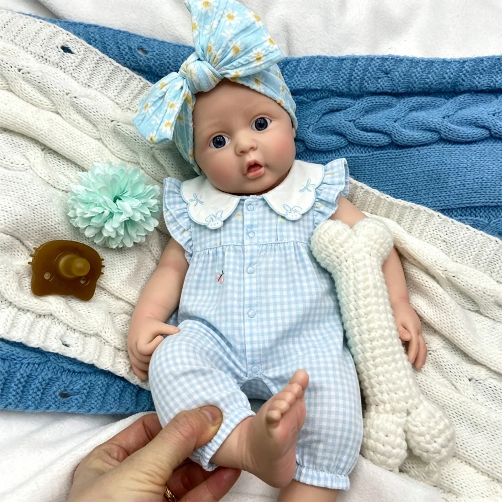 Open Eyes 17inch Soft Full Body Silicone Reborn Doll Realistic Lovely Design Warm Companion Doll For Elderly People