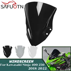 Motocicleta Vento Tela Escudo Deflector Acessórios, pára-brisa, pára-brisas para Kawasaki Ninja 400 250 2018-2023