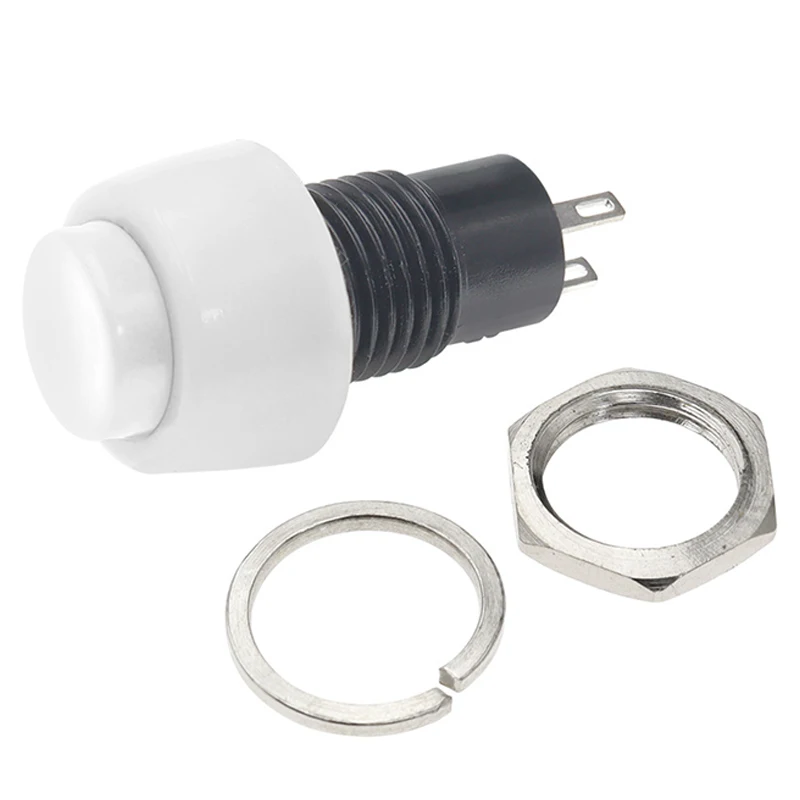 10PCS DS-450 Self Locking Power Button Switch 2-Pin Multiple Colors Nut installation Hole Size 10mm 1.5A 250V Circular Switch