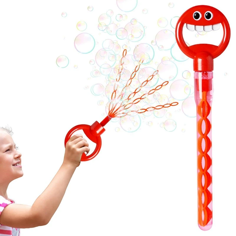 Sorrindo Face Bubble Wands, Bubble Stick, Blower Maker, Uso de Atividade Exterior ou Interior, Brinquedo de Páscoa, Brinquedo Verão, 32 Buracos