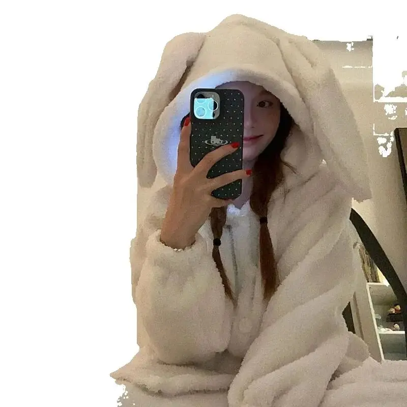 

Women's Clothing Pajama Set Homewear Long Sleeves Pants Two-Piece Set Autumn and Winter Thicken Comfortable Sweet Fashion