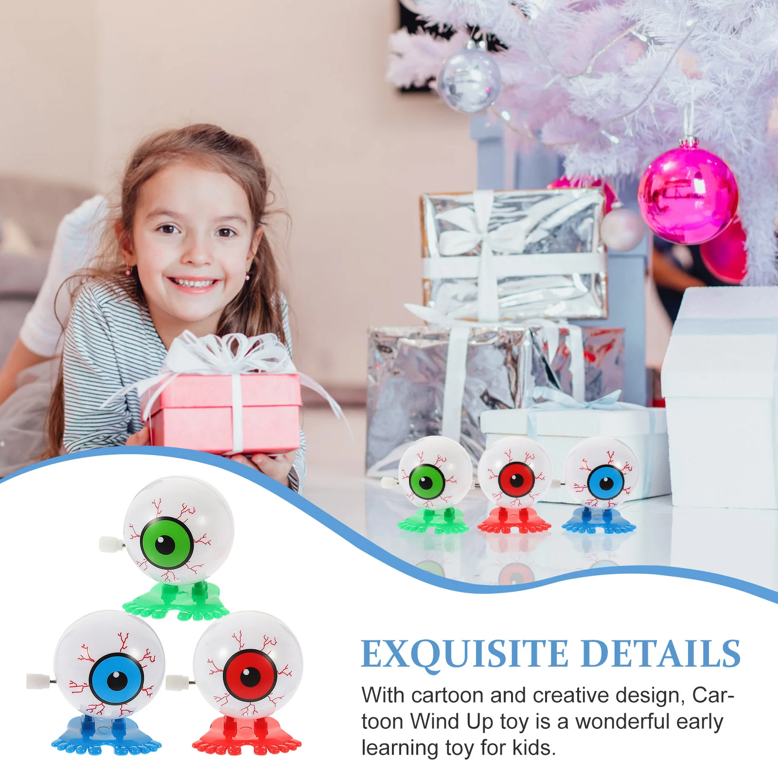 3 Pcs Kid Toys for Girls Clockwork Eyes Interesting Children Wear-resistant Wind-up Kids