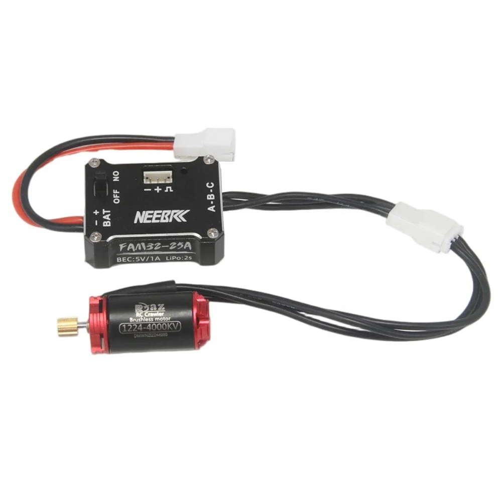 

Бесколлекторный двигатель 1224 FAM32 25A ESC Combo 4000KV/5000KV для радиоуправляемых машин 1/18, 1/24, 1/28, таких как FMS, SCX24, для дрифта и внедорожных гонок, запчасти