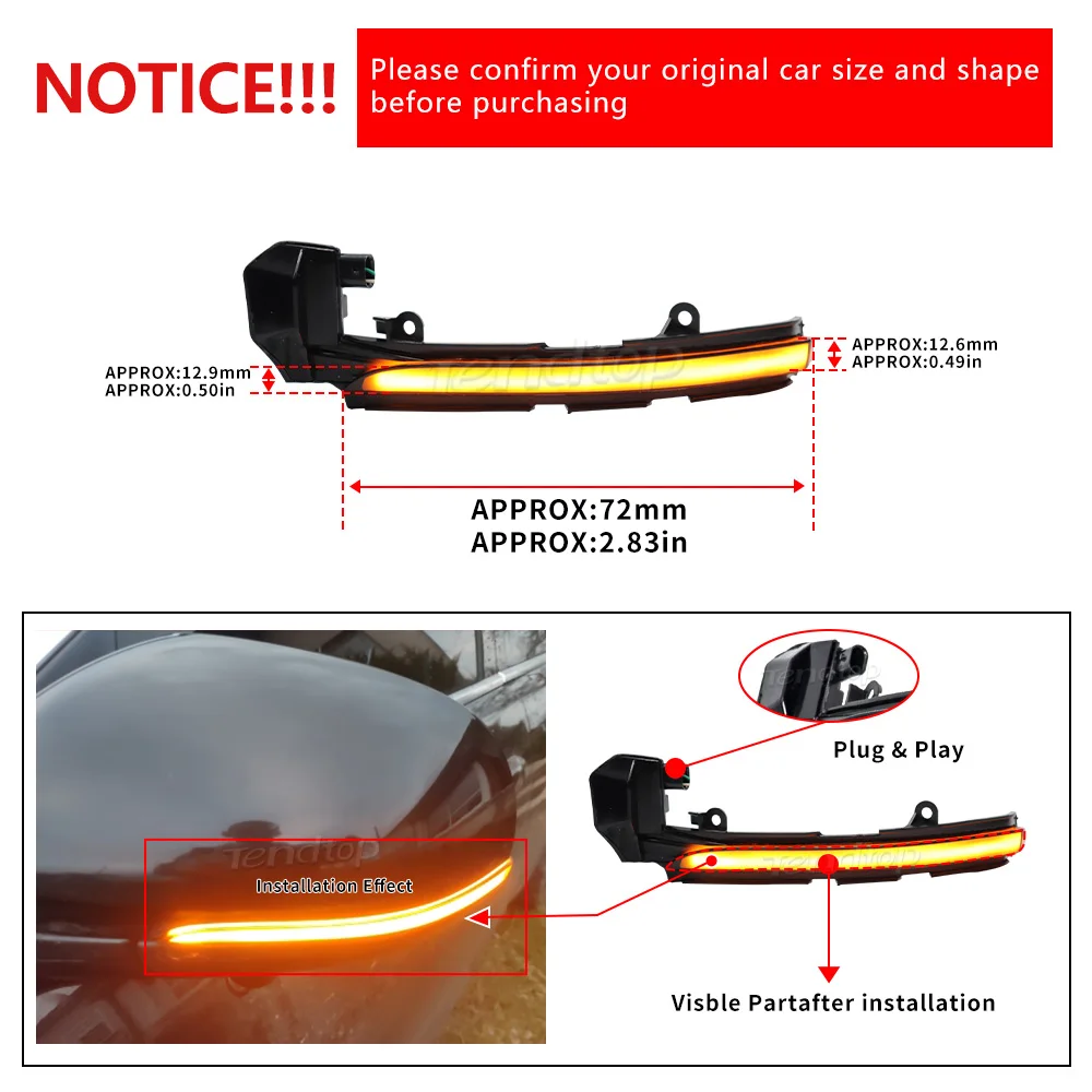 

Dynamic LED Streamer Turn Signal Lamp Blinker Side Mirror Light Indicator For Jaguar XE XF XJ F-TYPE XK XKR I-PACE X250