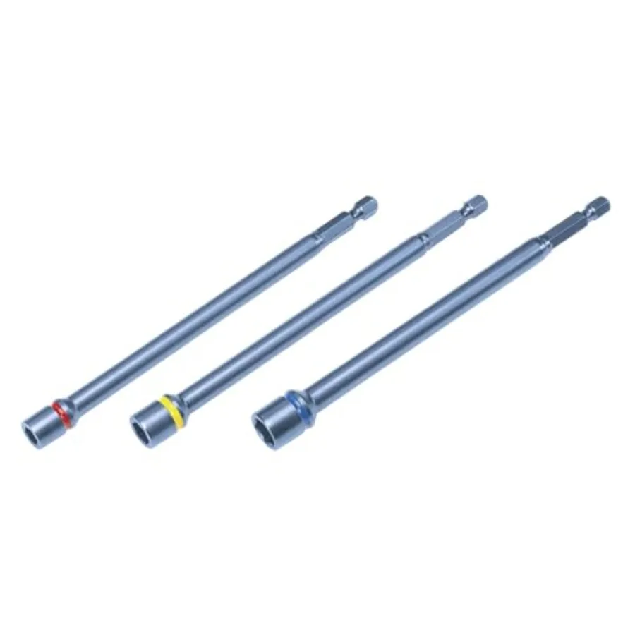 

GoBlue Hex Drivers 1/4" 5/16" and 3/8" SAE Hex Sizes 6" Shaft Length 3 Pcs Set Spring Loaded Magnet S2 Impact-Grade Hardened St