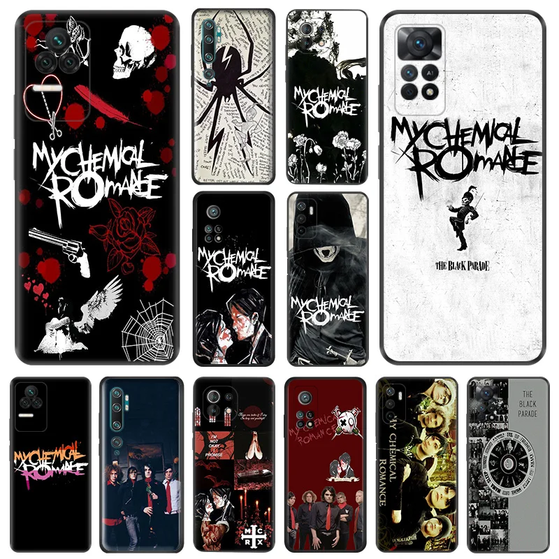 Matte Phone Case For Redmi Note 11 Pro 10 11s 10s 10a 10c Xiaomi 11t 10t Note10 Lite My Chemical Romance Black Soft Cover