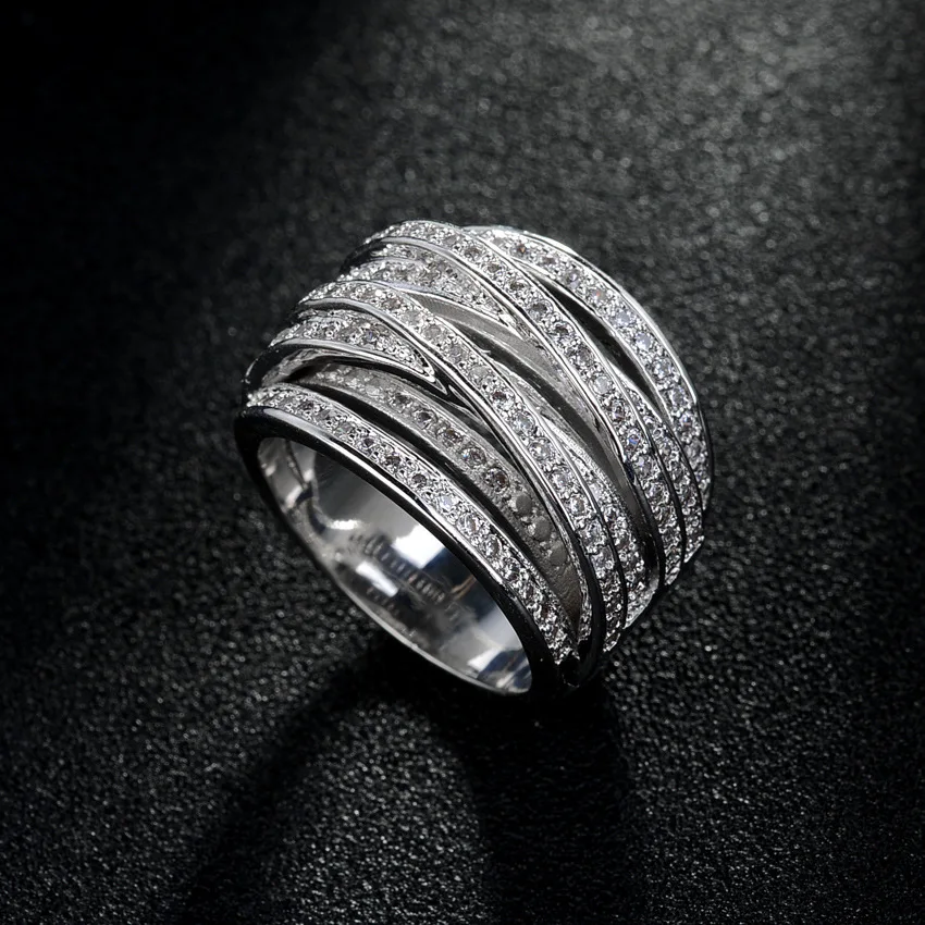 Trendy Luxury Crystal Engagement Ring for Women Diamond 925 Sterling Silver Rings 2021 Wedding Trend Female Jewerly Gifts