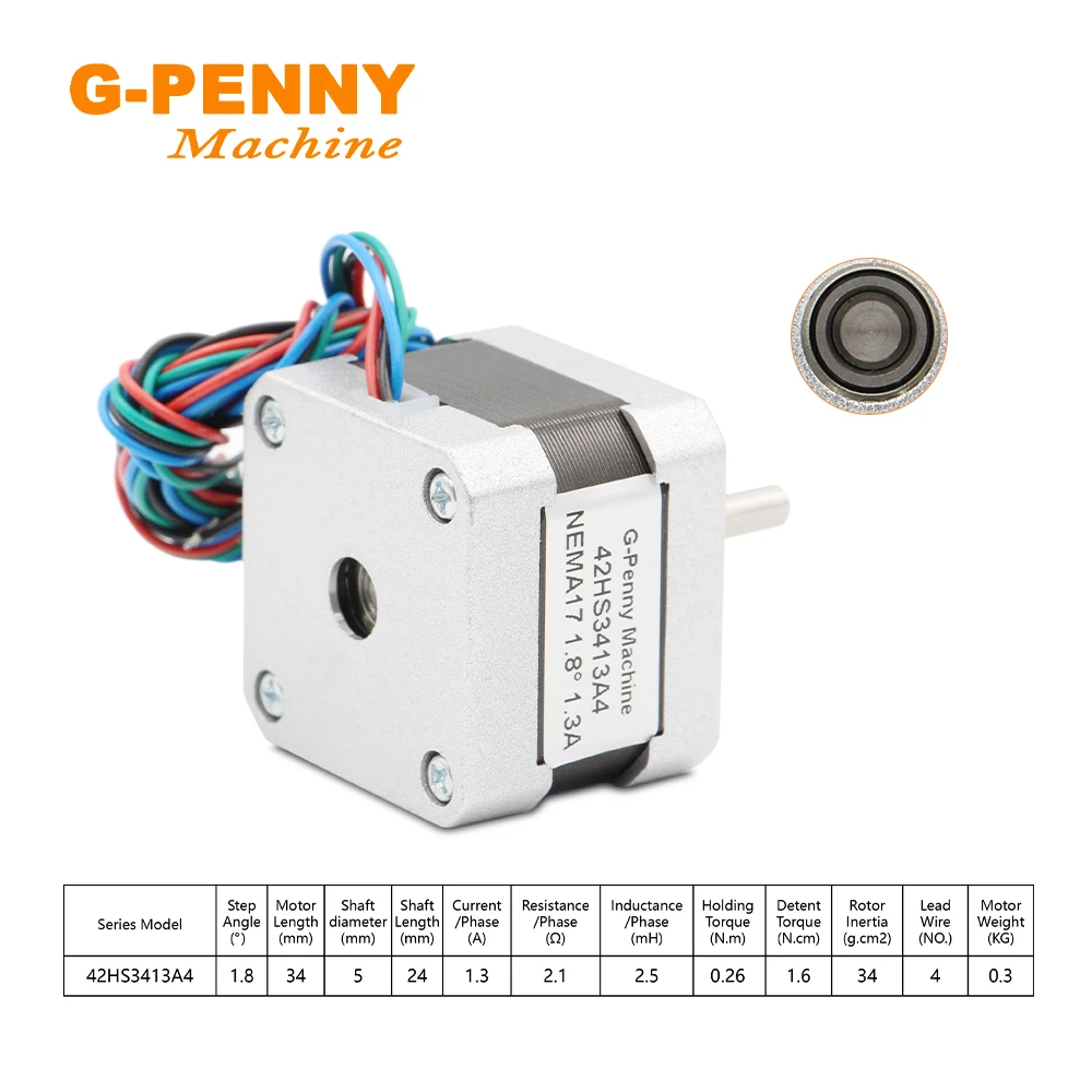 Gratis Ongkir Nema17 42HS3413A4 Stepper มอเตอร์1.3A 0.26N.M 37OZ-IN 1.8องศา4-สำหรับ3d Printer Cnc