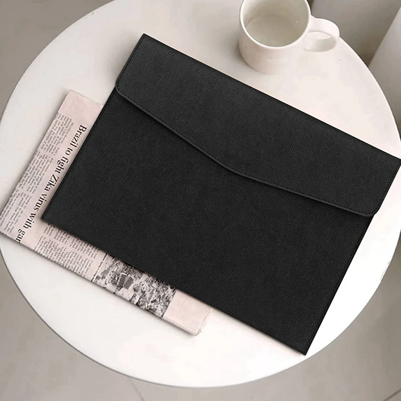 TTKK A4 Pu 가죽 문서 케이스, A4 스냅 단추 문서 폴더, 비즈니스 Pu 가죽 A4 포켓, 문서 정리함 2 개