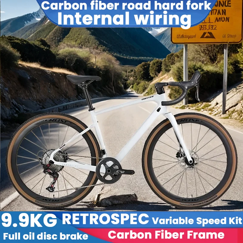 700*40C Gravel V1 Carbon Fiber Frame Road Bicycle 12speed Off-Road MTB Bicycle Full Oil Disc Brake Internal Cable Routing aldult