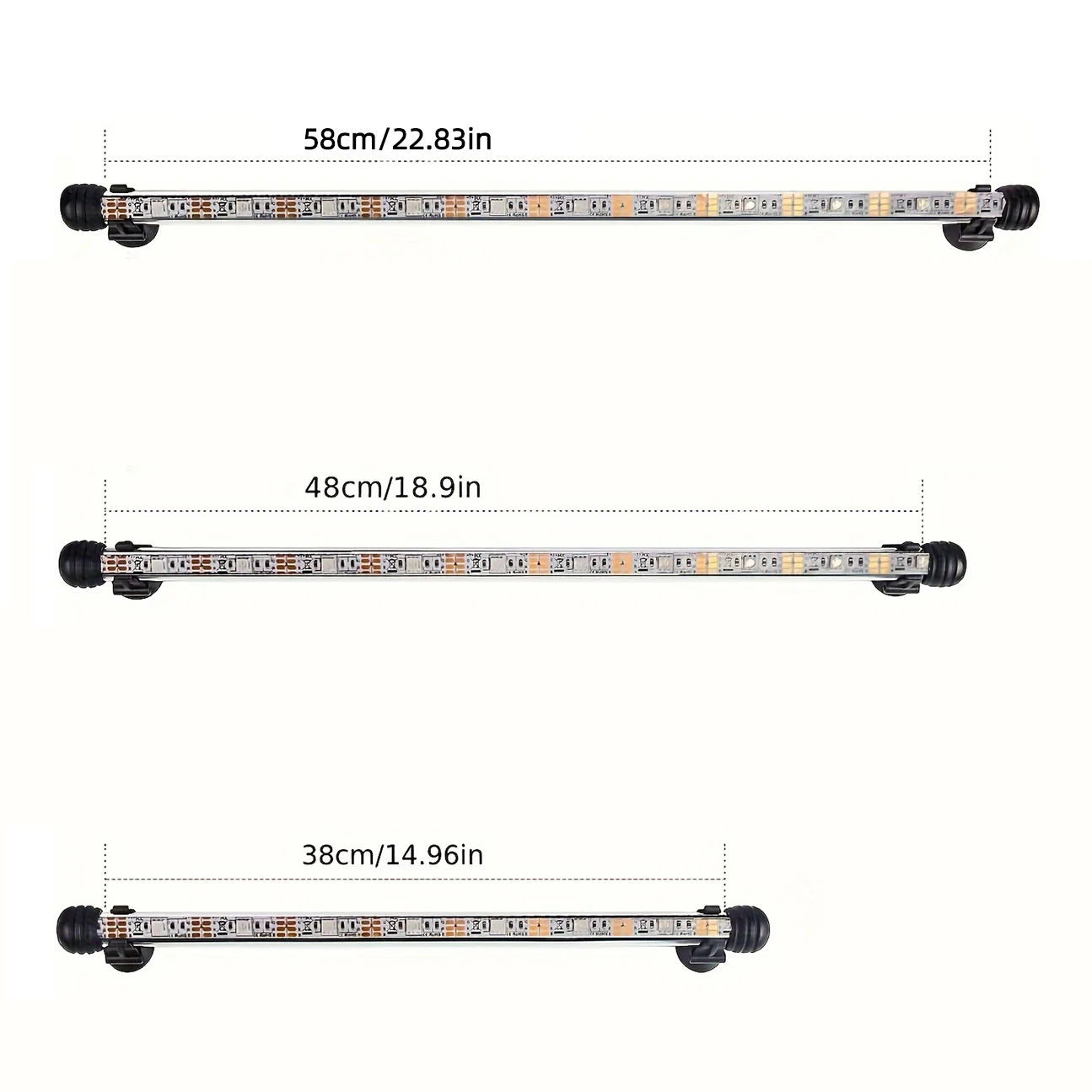 แสงสีขาว5V-k5-USB-RGB สมาร์ทตู้ปลาสลับโหมดตามที่ต้องการไฟแถบสำหรับตู้ปลาขนาด15นิ้ว/38ซม. 19นิ้ว/48ซม. 23นิ้ว