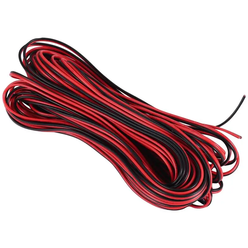 

B24B 22 Gauge 15M Red Black Zip Wire AWG Cable Power Ground Stranded Copper Car