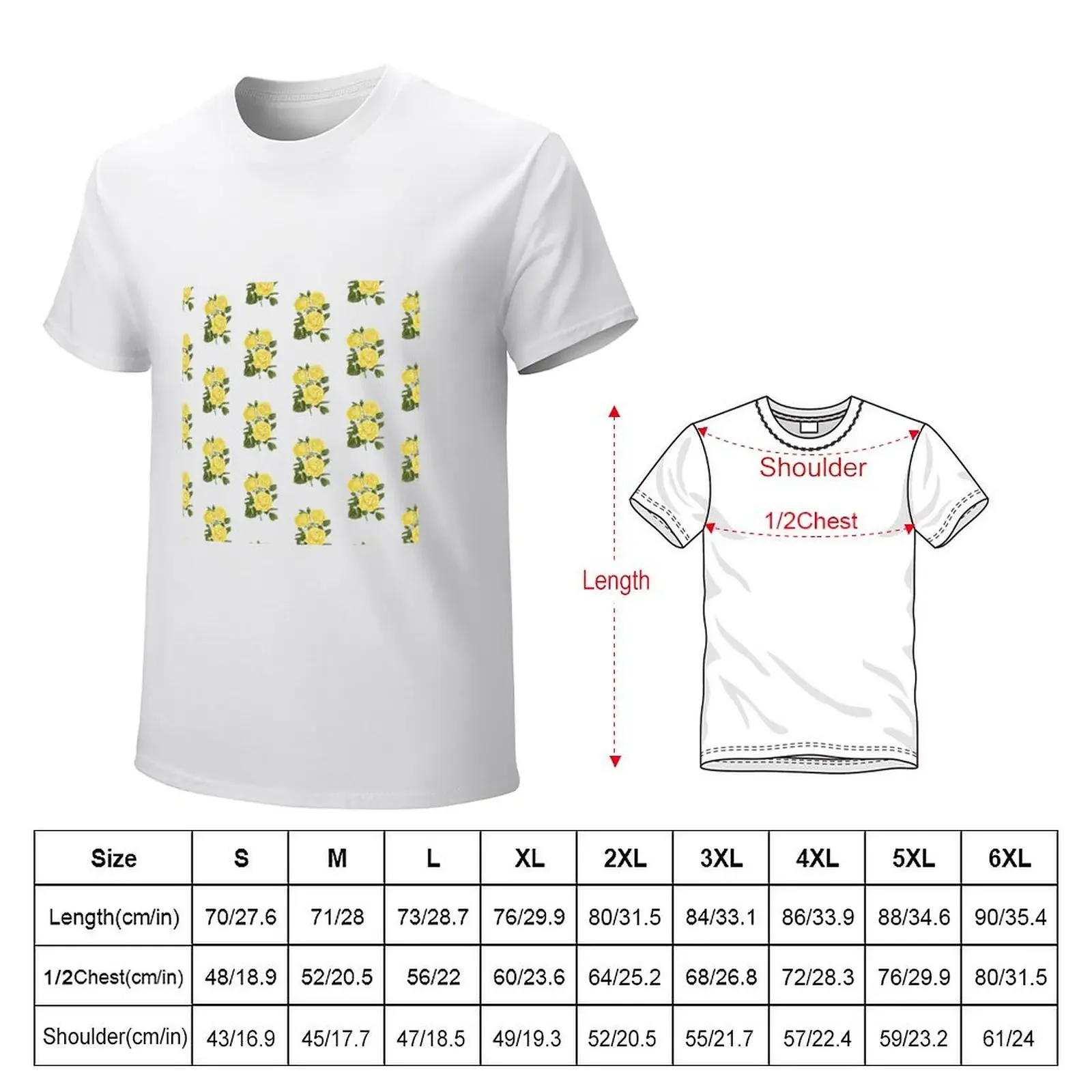 Yellow aesthetic floral design T-Shirt blanks summer clothes boys whites Men's t-shirts