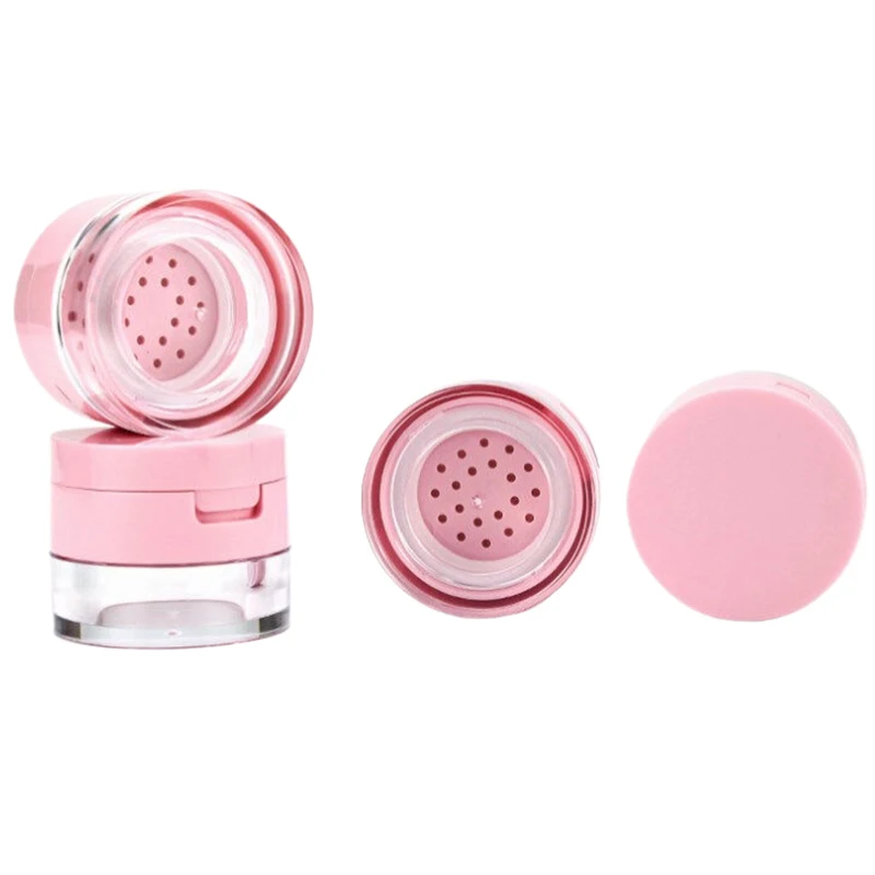 1Pcs 3g/5g Portable Powder Box Empty Loose Powder Container With Sieve Mirror Cosmetic Sifter Loose Jar Travel Makeup Container