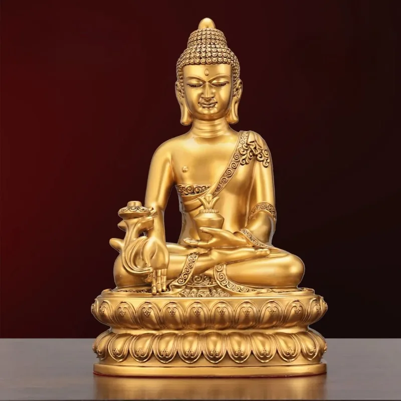 

Pharmacist Buddha Bodhisattva Statue Ornament Tathagata Three Treasures Medicine King True Body Crafts