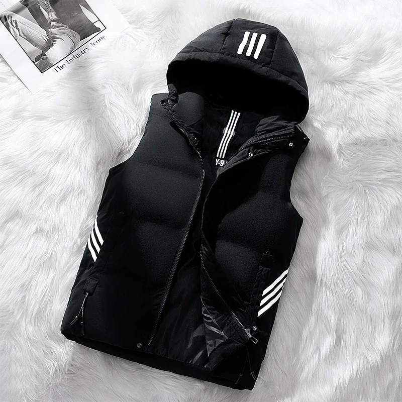 Novo inverno moda casual com capuz colete de alta qualidade versátil confortável respirável casual e quente para baixo colete