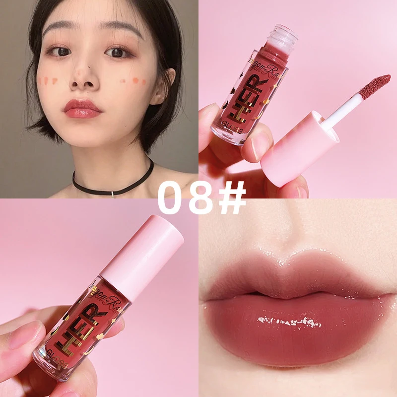 Crystal Jelly Lipgloss Liquid 8 colori rossetto trucco Lip Color Batom Long Lasting Sexy Red Pink Nude Women Lip Gloss Bulk