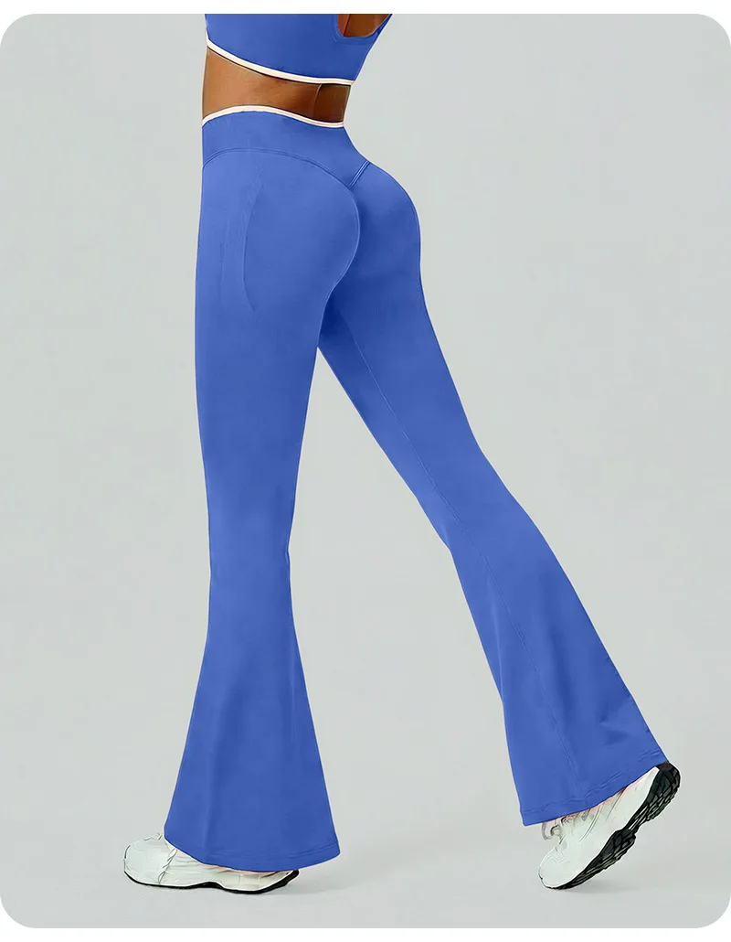 Women's Flared Yoga Pants Seamless Quick-Dry High Waist Bootcut Workout Pants Slimming Running Training Sports Tights
