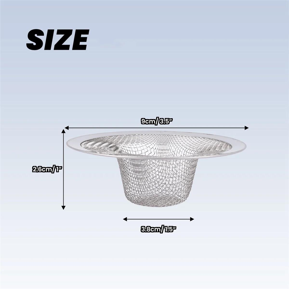الفولاذ المقاوم للصدأ تجفيف حوض تصفية شبكة مصفاة حوض 3.5 بوصة القطر العلوي HOT