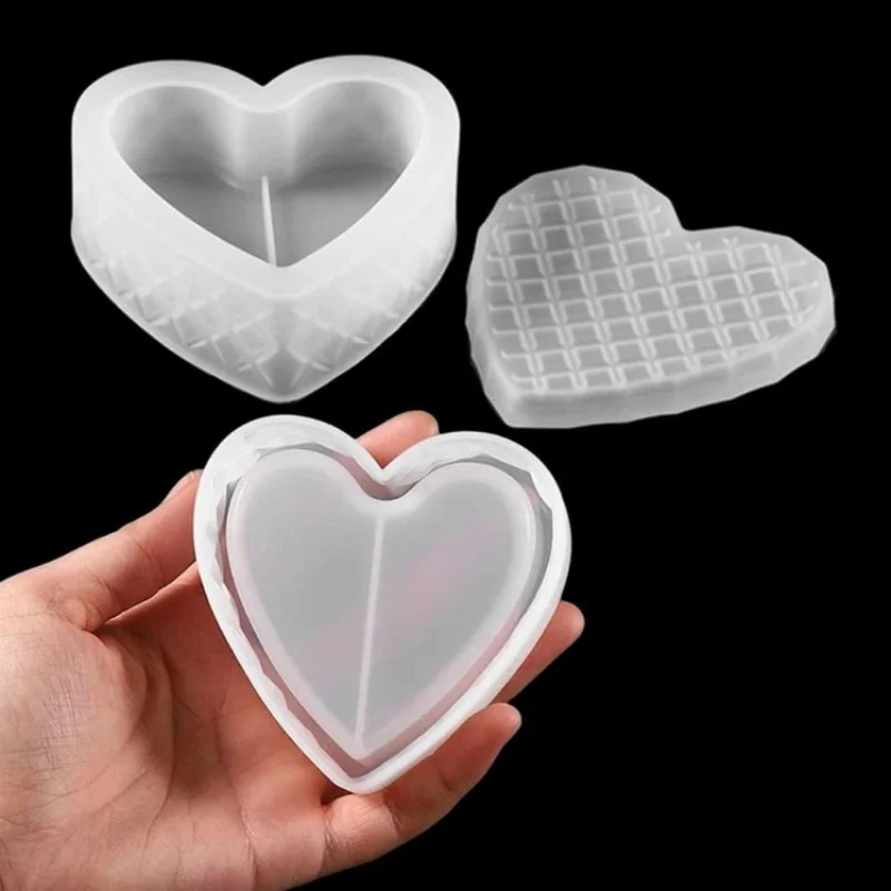DIY Crystal Drop Glue Storage Box Heart-Shaped Epoxy Resin Silicone Mold