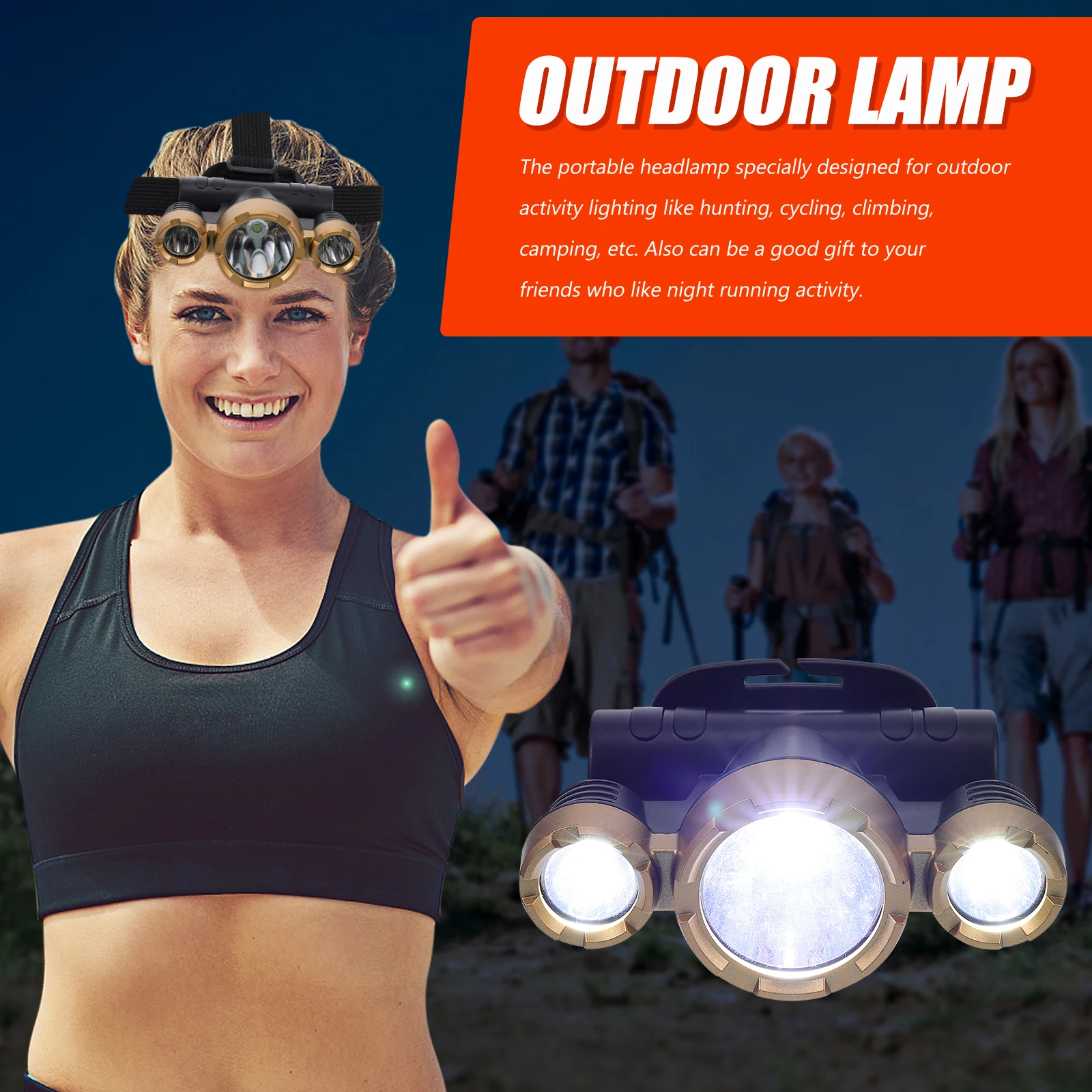 

Headlamp LED Lamps for Camping Outdoor Flashlight Waterproof Running Hiking Riding Fishing Lightweight Easy Install