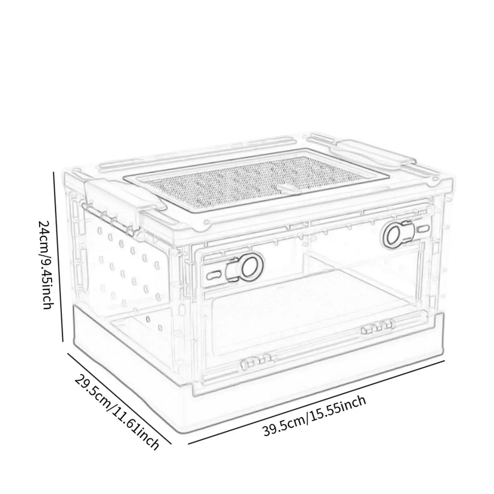Transparent Foldable Reptile Terrarium Ventilated Box Breeding Tank Desktop Pet Enclosure